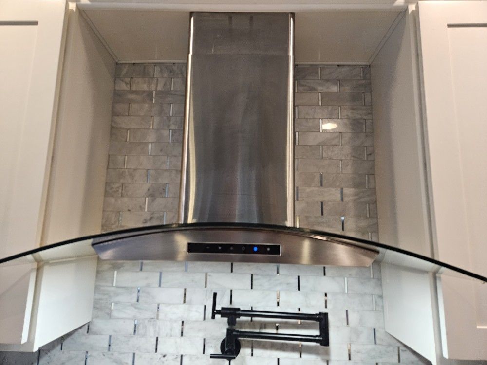 Ancona GCL636 36" Wall Mount Glass Canopy Range Hood with Night Light in Stainless Steel