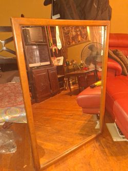 Large Wood Framed Wall Mirror
