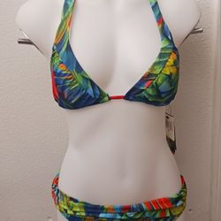 2 Piece Bikini By ABS Schwartz Size 6/small Multicolored