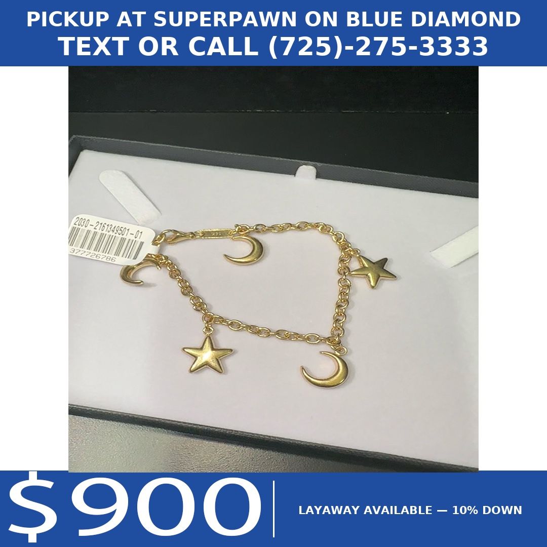 14K Yellow Gold Star & Moon Charm Bracelet – 6.5 Grams — Ask for David