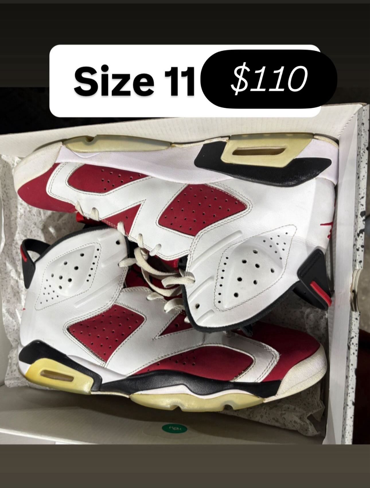 Jordan Retro 6s Carmine Nike Air Size 11