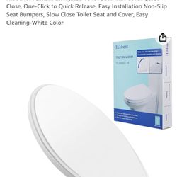 Hibbent Premium Elongated Toilet Seat w/Cover Quiet Close Easy install White NEW