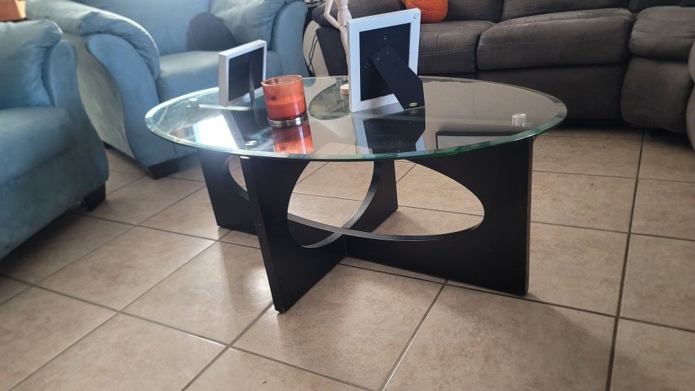 Glass coffee and end tables