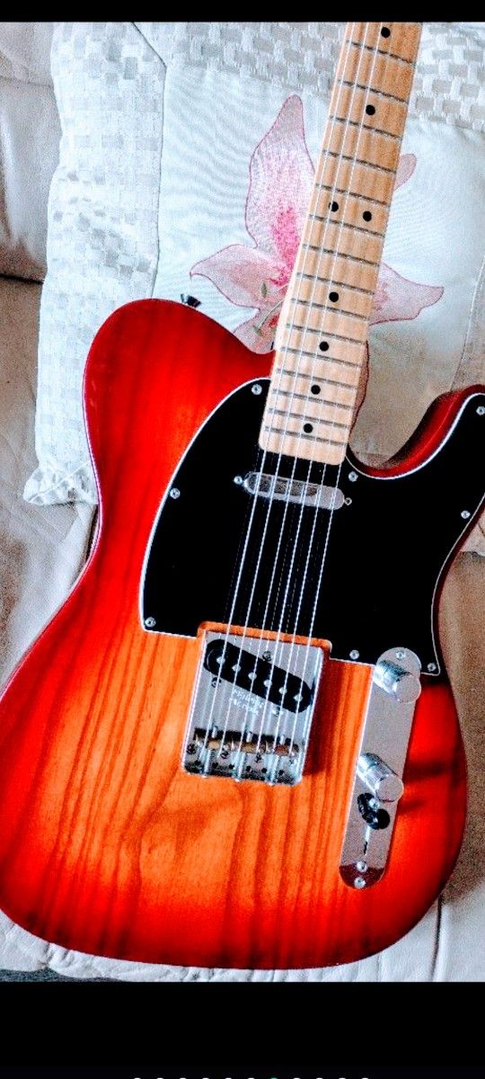 Awesome Ash Telecaster D'Luxe & Cool Maple, LTD Edition Hot Transparent Fender Color, Locking Tuners, Brass Saddles + a Hard Case; May Trade+$.