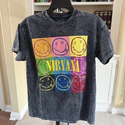 Nirvana "Smiley Face" graphic tee