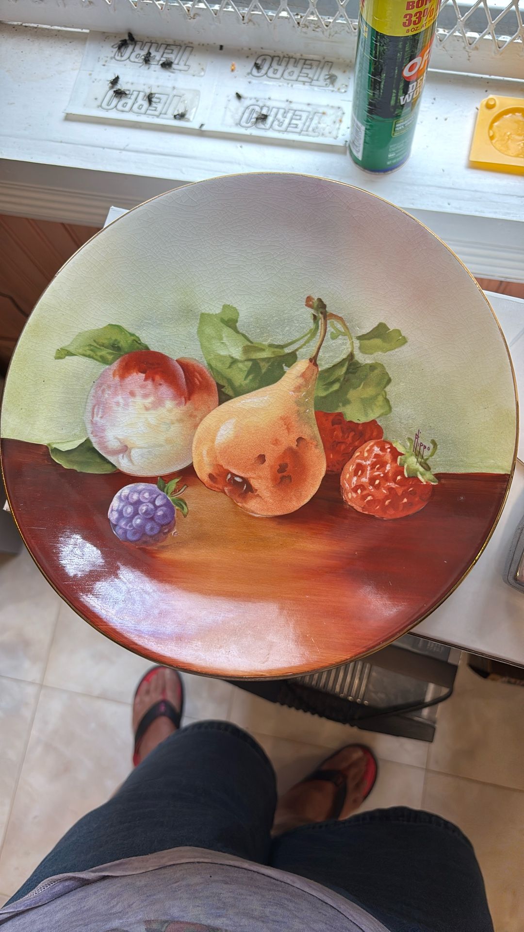 Vintage Hand Painted Fruit Plate