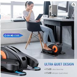 Under Desk Elliptical Machine, Ellipse Leg Exerciser for Seniors Fully Assembled, Quiet & Portable Electric Seated Pedal Exerciser with Remote Control