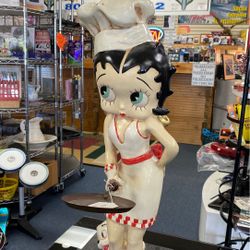 Vintage Rare Betty Boop 2ft 2” Tall Original Waitress Chef Hat Statue