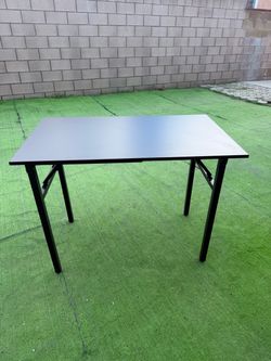 Black Folding Table with Metal Legs