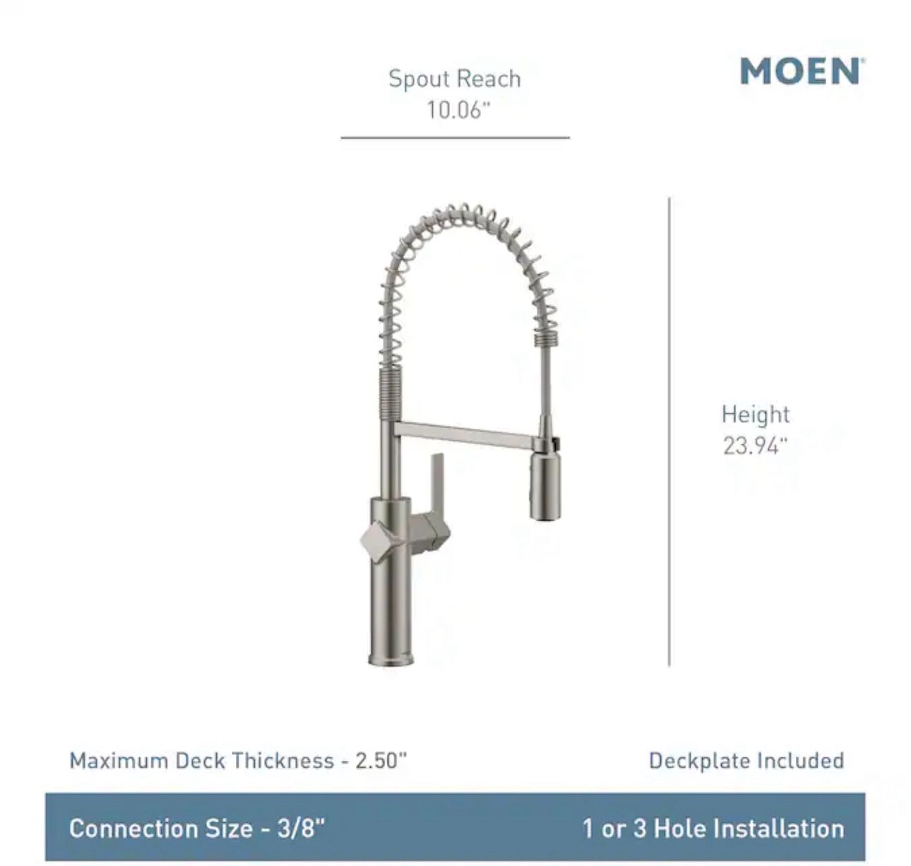 Moen Joric Spot Resist Stainless Single Handle Deck-mount Pull-down Kitchen Faucet with Sprayer 1818