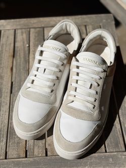 Burberry Leather, Suede and Check Sneakers