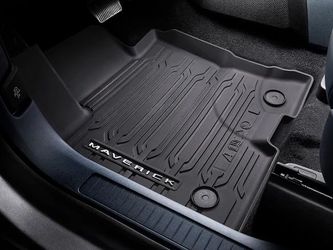 Ford Maverick 2022-2026 All-Weather Floor Liner with Maverick Logo for Hybrid Models, 4-Piece - Black