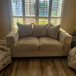 Sofa couch and swivel accent chairs