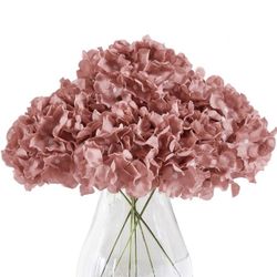 Hydrangeas Silk Flower Heads 10 Dusty Rose
