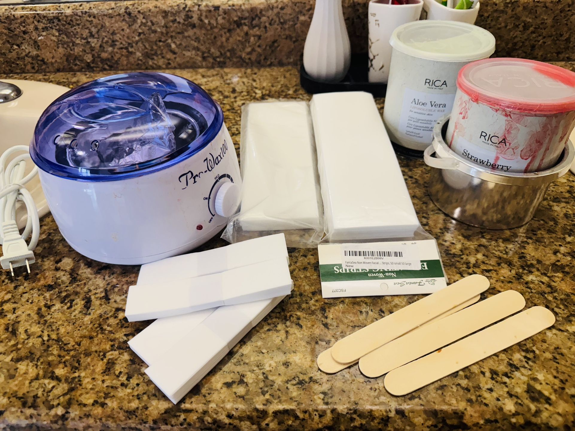 Wax warmer, Strips, RICA fruit Wax And Stir Sticks