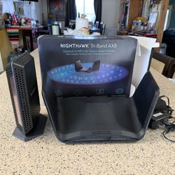 Netgear AX8 Router And CM1100 Modem 