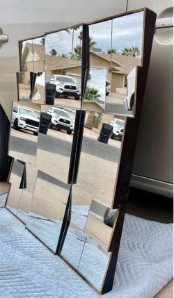 Awesome Vintage Mid Century Modern Neal Small Style 30” Zig Zag Mirror Wall Art