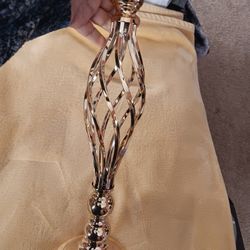 Tall Brass Look Candlestick Holder 