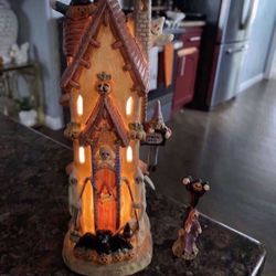 HALLOWEEN HOUSE SPOOKY HOME LIGHT UP HOUSE VINTAGE HALLOWEEN DECOR HALLOWEEN VILLAGE