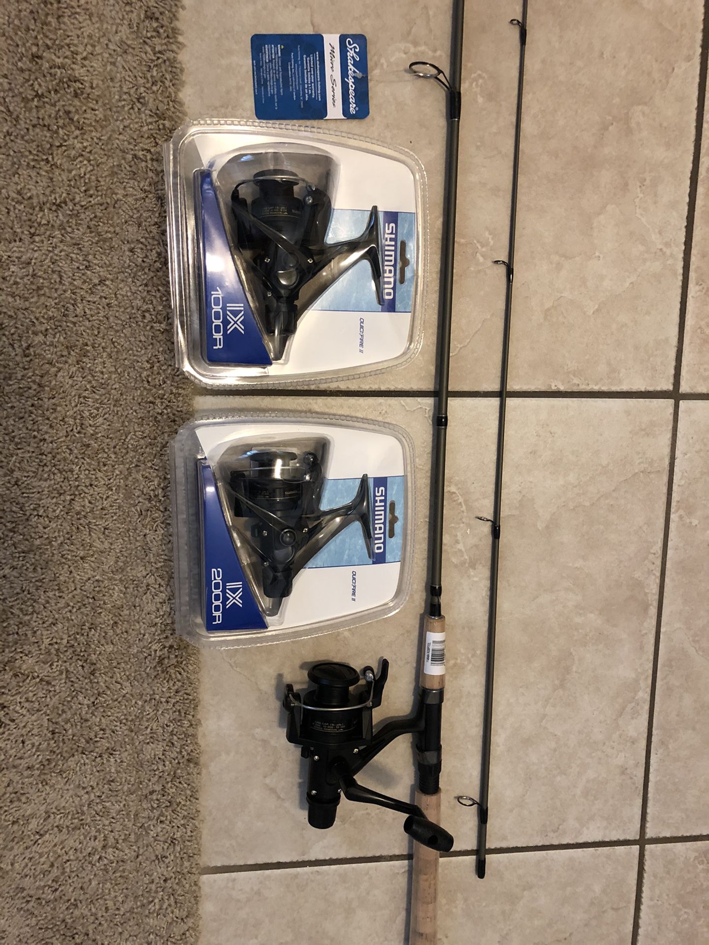 Brand new Shakespeare Micro Series fishing rod and 3 reels