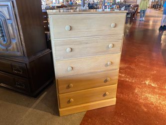 Five Drawer Tallboy Dresser in Natural