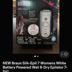 Braun Silk-Epil 7 Women's White Battery Powered Wet & Dry