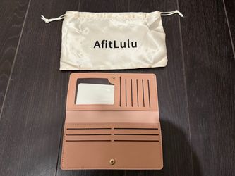 AfitLulu Pink Long Wallet with Travel Bag