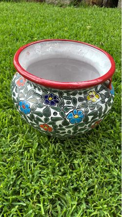 Michoacanalarge Talavera Planter Indoor Outdoor Flower Pot Mexican