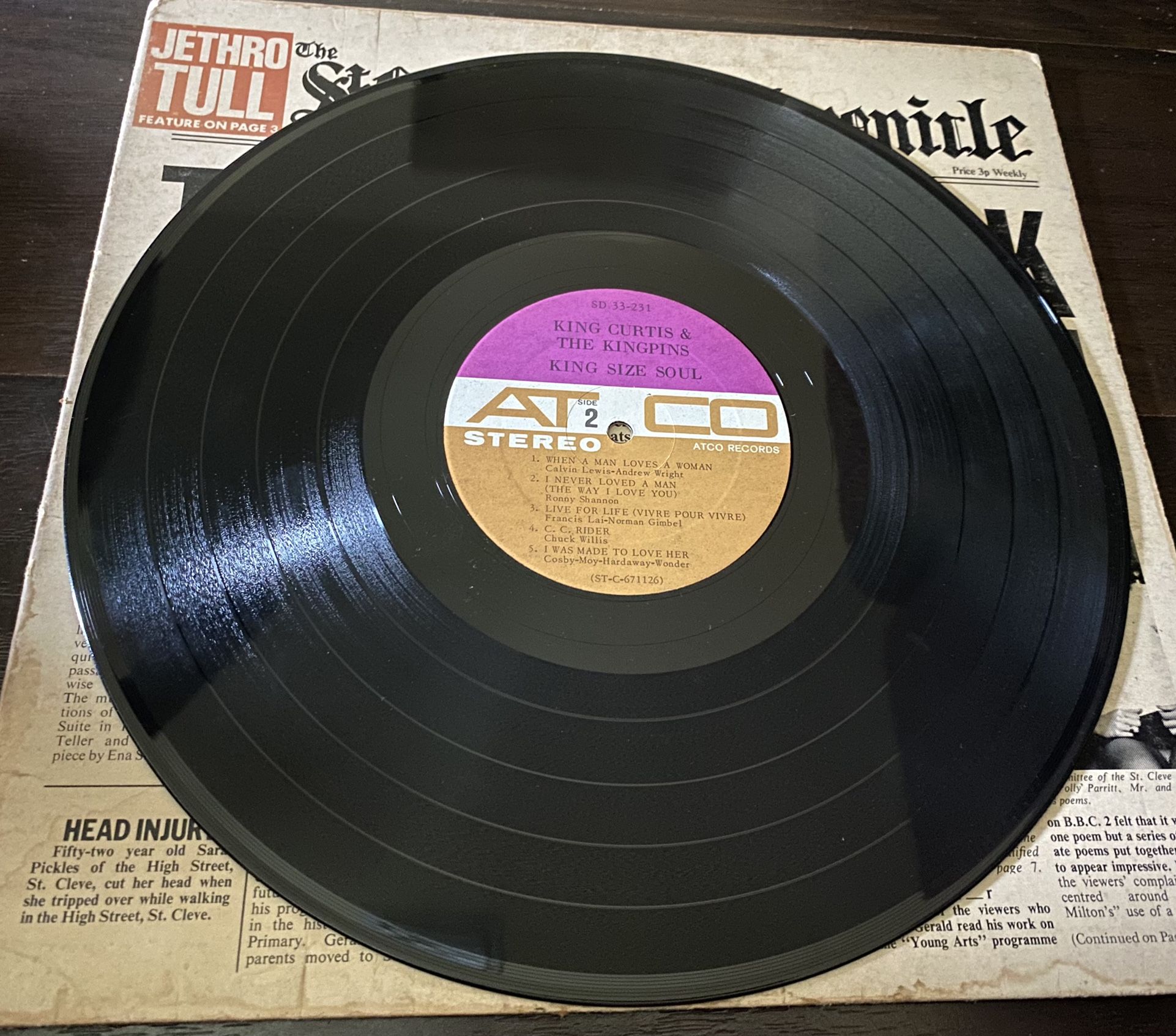 1967 KING CURTIS AND THE KINGPINS - KING SIZE SOUL VINYL LP RECORD ALBUM Vintage