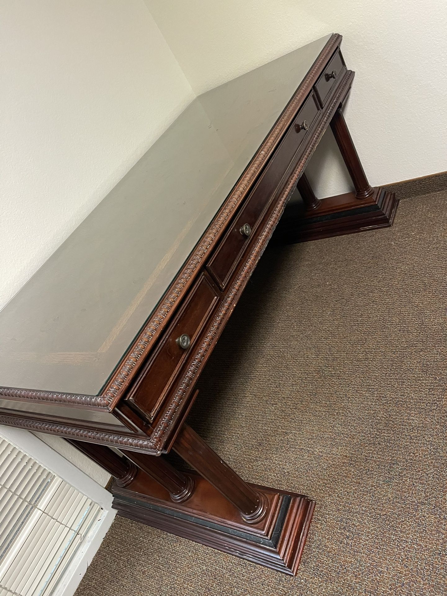 Bombay Company Richmond Desk w/ Glass Top