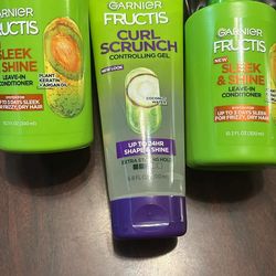 Garnier crema para peinar y gel $3 cada una
