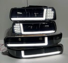 Chevy Silverado / Tahoe / Suburban LED Smoked Headlights for 1999 to 2006