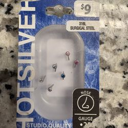 HotSilver Nose Studs 316L Surgical Steel 20 Gauge