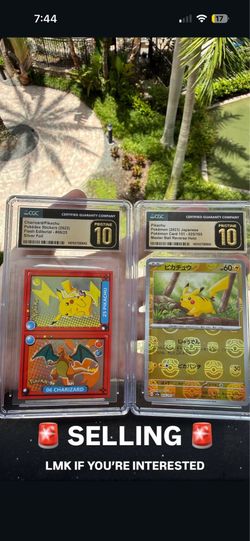 Pikachu CGC pristine 10 Slabs