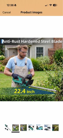 【GARVEE】Powerful 20V Electric Hedge Trimmer - 22.4" Cutting Blade,