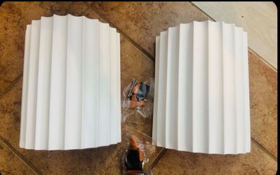 2 Gypsum Wall Sconces - White - 4 bulbs included - NEW $40 Price is Firm