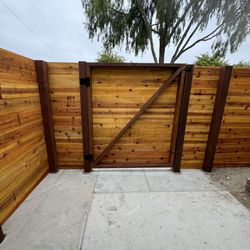Wood And Vinyl Fence 