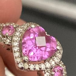 Sterling Silver Sapphire Ring Size 6.5