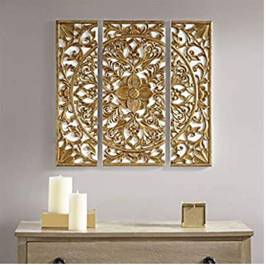 3 piece gold medallion canvas set $45