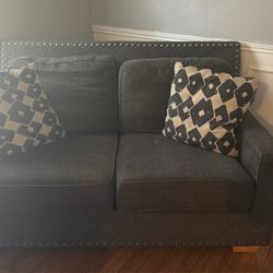 Gray Sofa & Loveseat Set – Nailhead Trim – Priced Accordingly