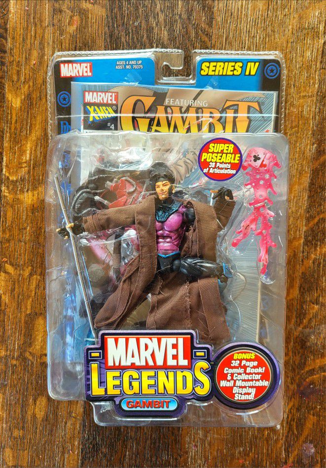 2003 ToyBiz Marvel Legends Series IV GAMBIT 6” Action Figure X-Men Comic Book - trade for weightlifting Set
