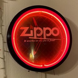 Neon Zippo Clock