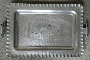 Vintage Cromwell Hand Wrought Aluminum Tray w/Handles