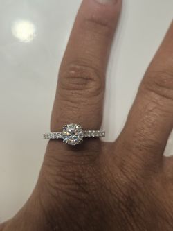 Moissanite Sterling Silver Ring Size 7