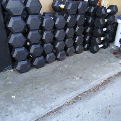 Rubber Hex Dumbbells 10 15 20 25 30 35 40lb Pairs available