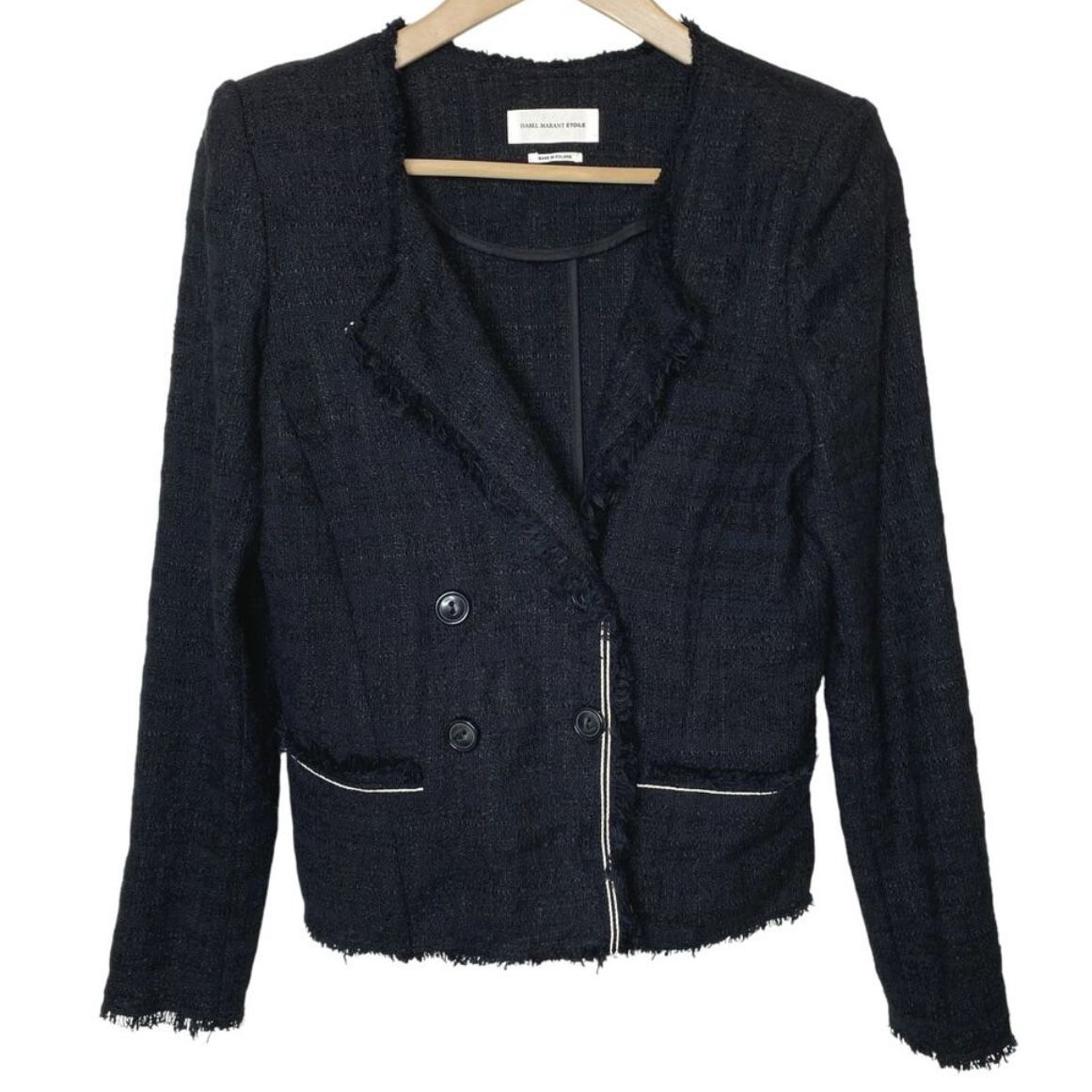 Isabel Marant Etoile Women’s Tweed Black Blazer Jacket Size 40 / US 8