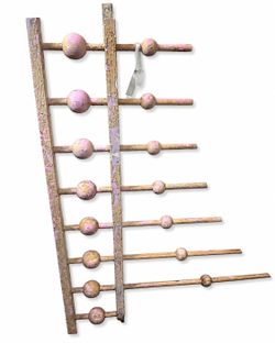 Vintage Industrial Wood Balloon Mold Rack - Architectural Wall Art (3ft)