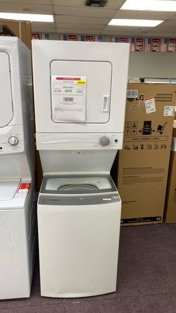 Whirlpool Electric Stacked Laundry Center with Compact 1.6-cu ft Top load Washer and 3.4-cuft Dryer (White )