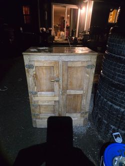 Vintage oak ice chest