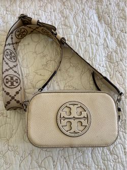 Tory Burch Mini Miller Leather Cross Body Bag Ivory